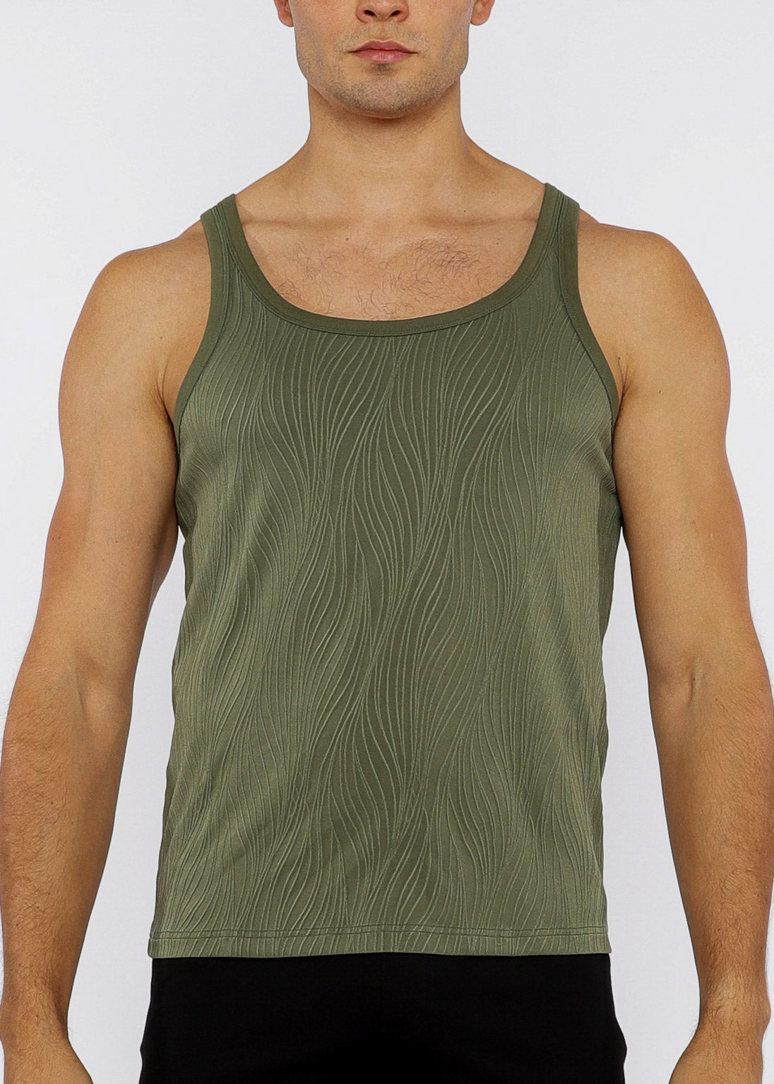 VEINS STRETCH KNIT TANK TOP Celadon
