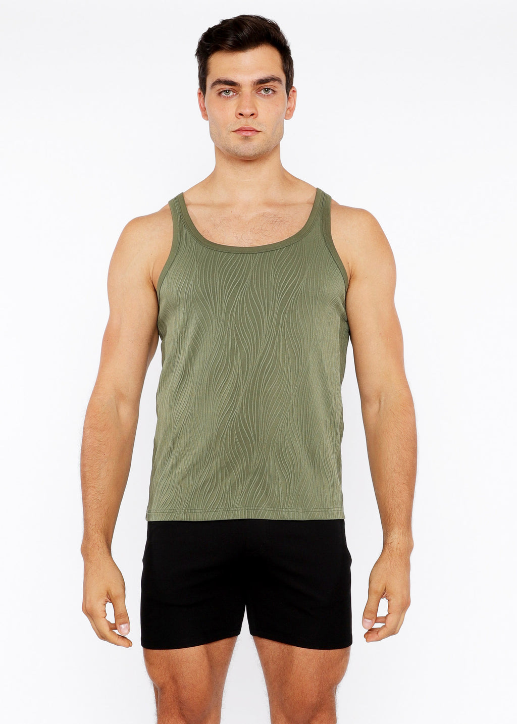 VEINS STRETCH KNIT TANK TOP