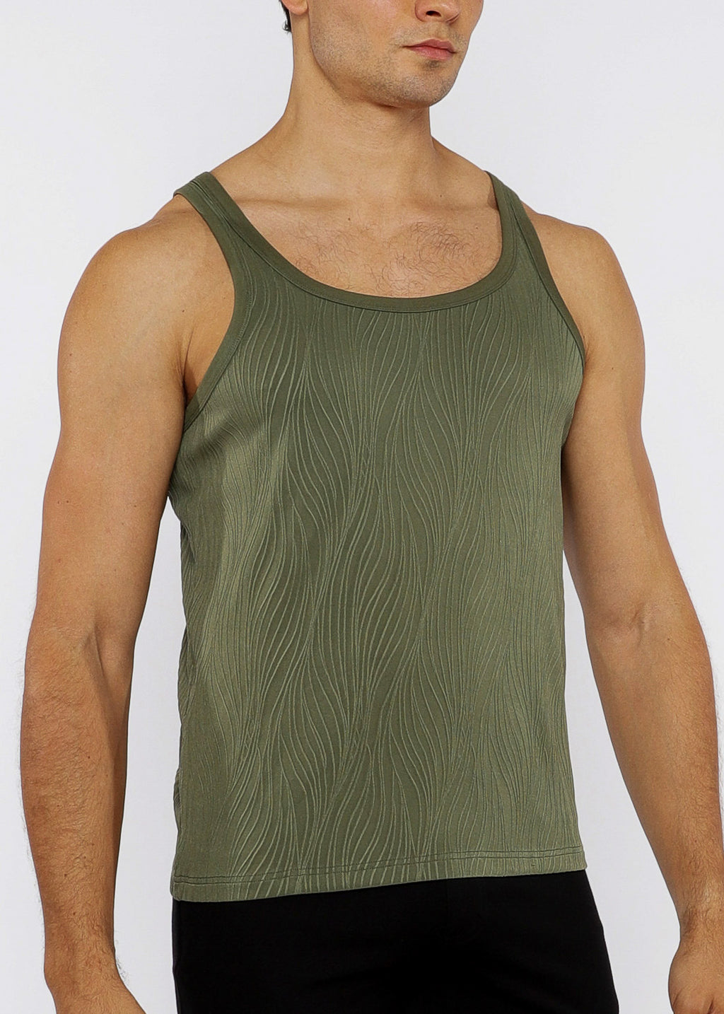 VEINS STRETCH KNIT TANK TOP