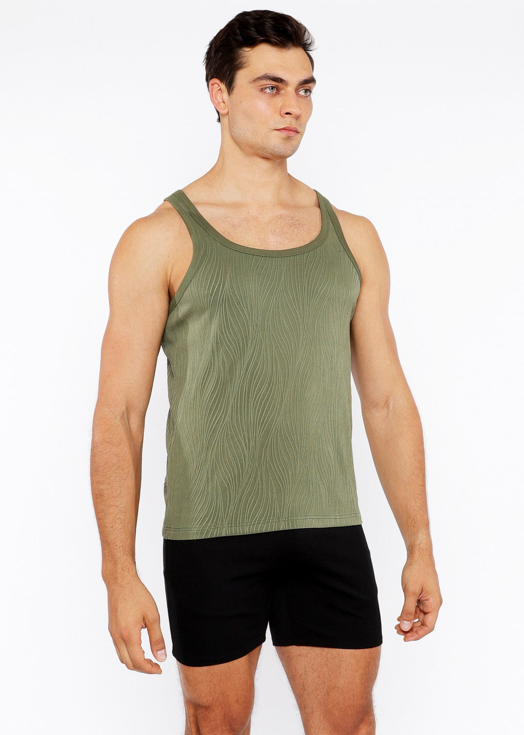 VEINS STRETCH KNIT TANK TOP