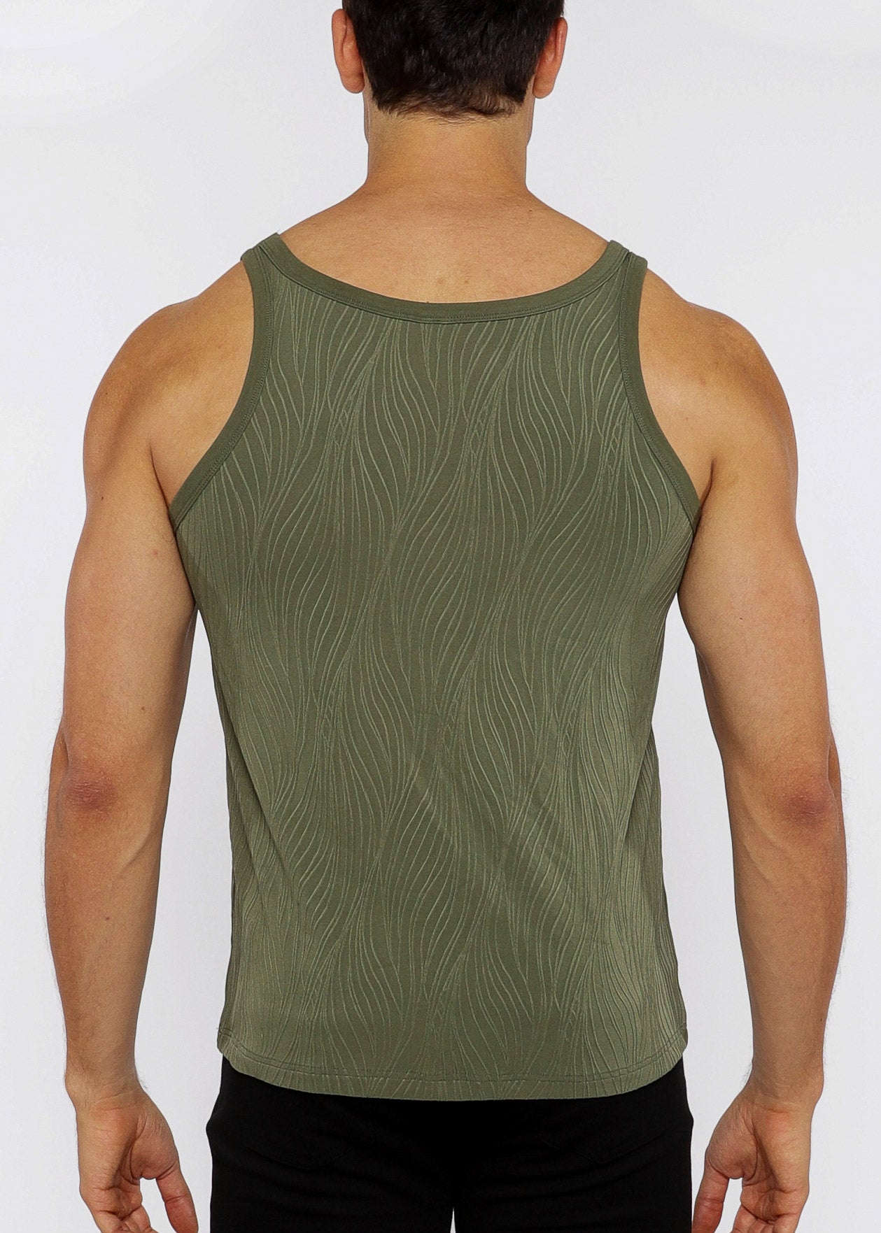 VEINS STRETCH KNIT TANK TOP