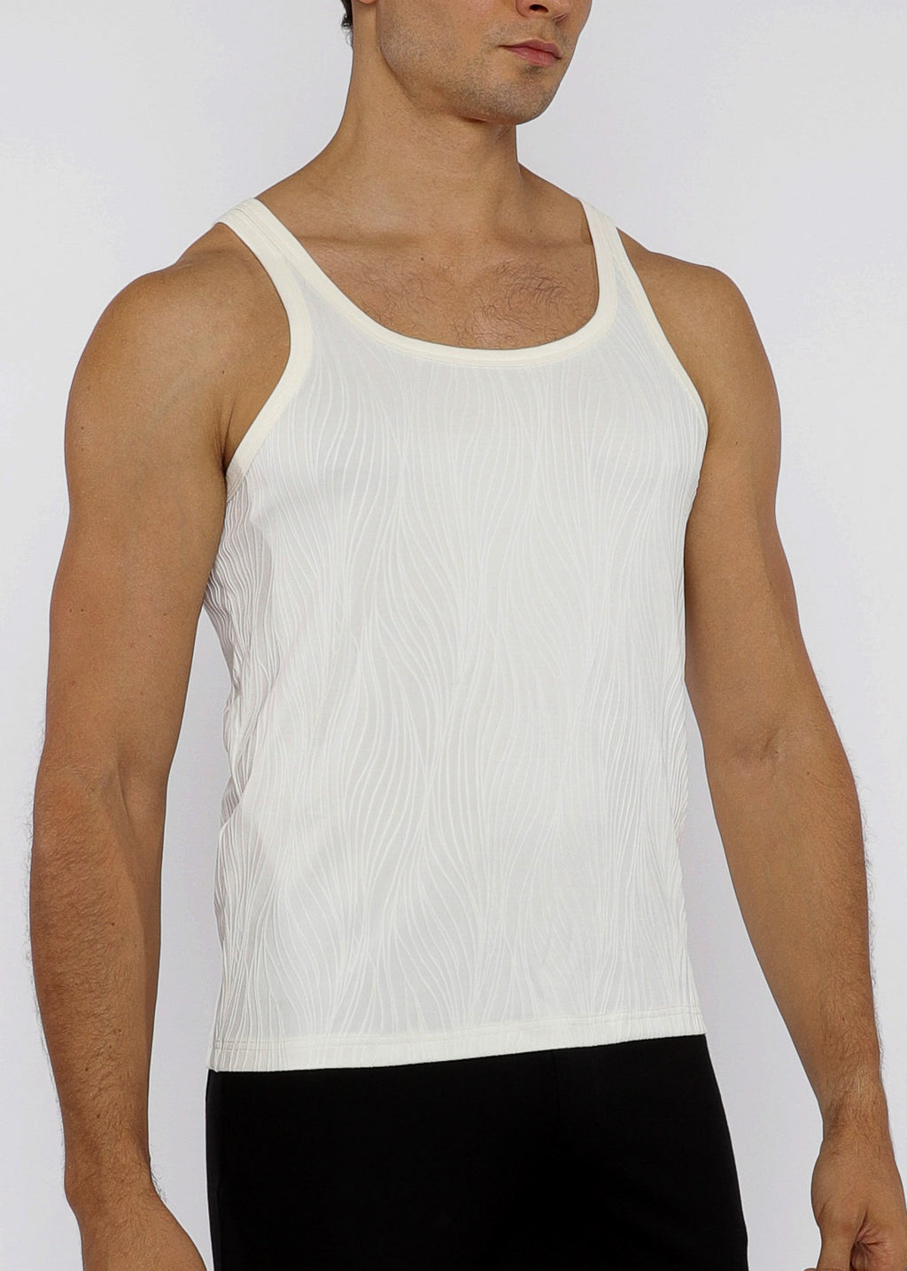 VEINS STRETCH KNIT TANK TOP