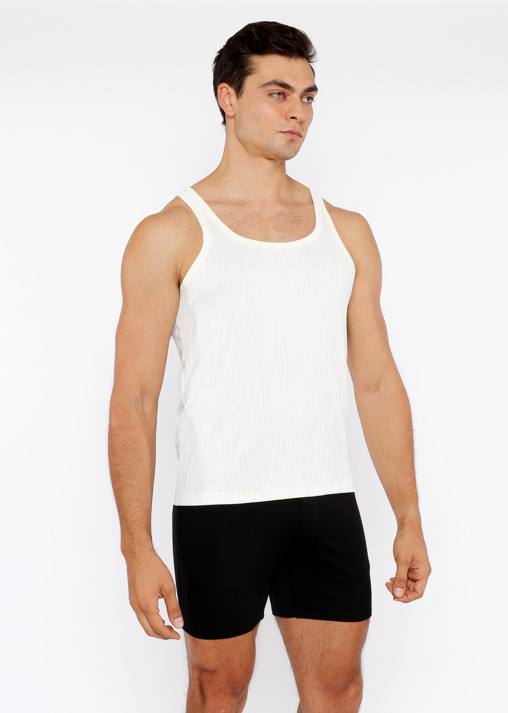 VEINS STRETCH KNIT TANK TOP
