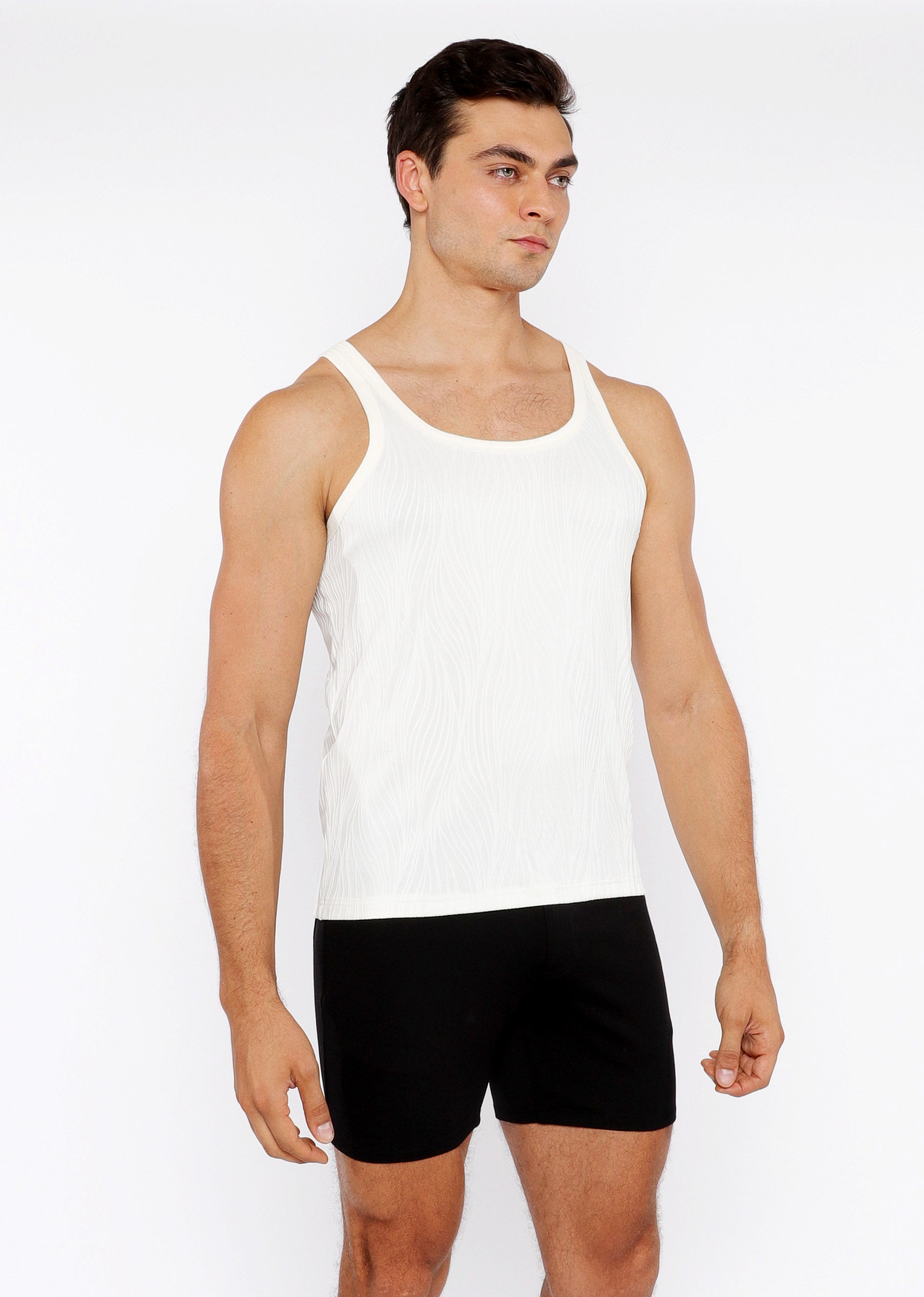 VEINS STRETCH KNIT TANK TOP