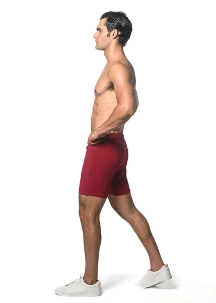 5" Stretch Knit Washed Denim Short