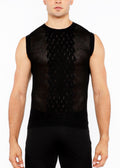 Pointelle Tux Open Knit Vest Black