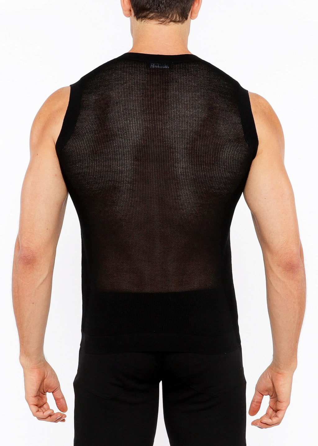 Pointelle Tux Open Knit Vest