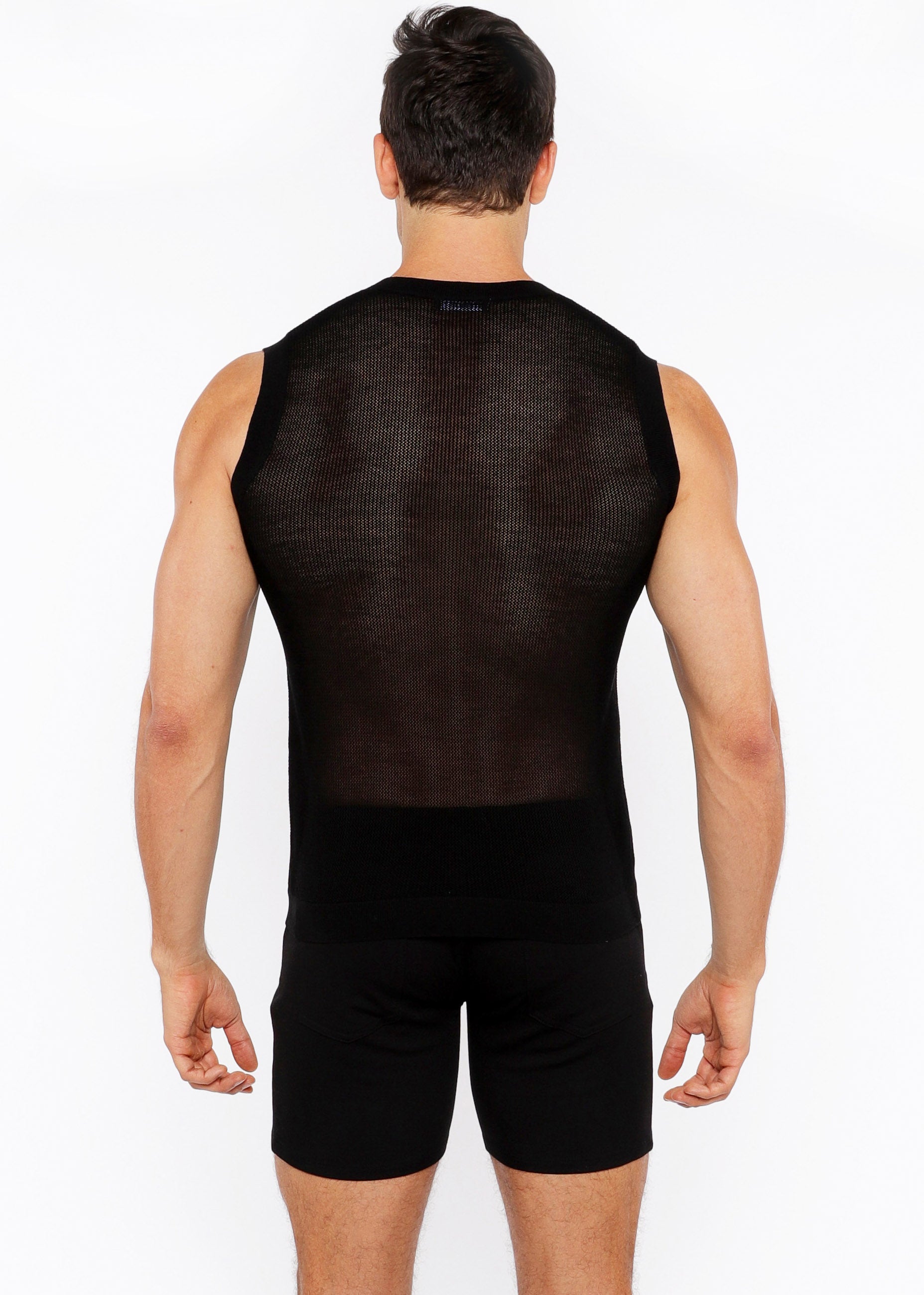 Pointelle Tux Open Knit Vest