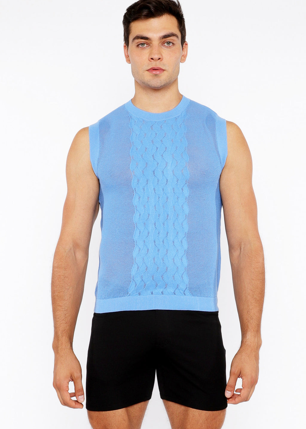 Pointelle Tux Open Knit Vest