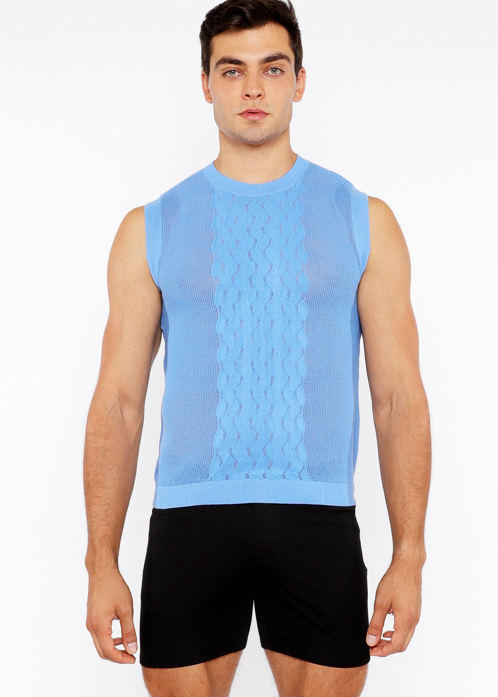 Pointelle Tux Open Knit Vest