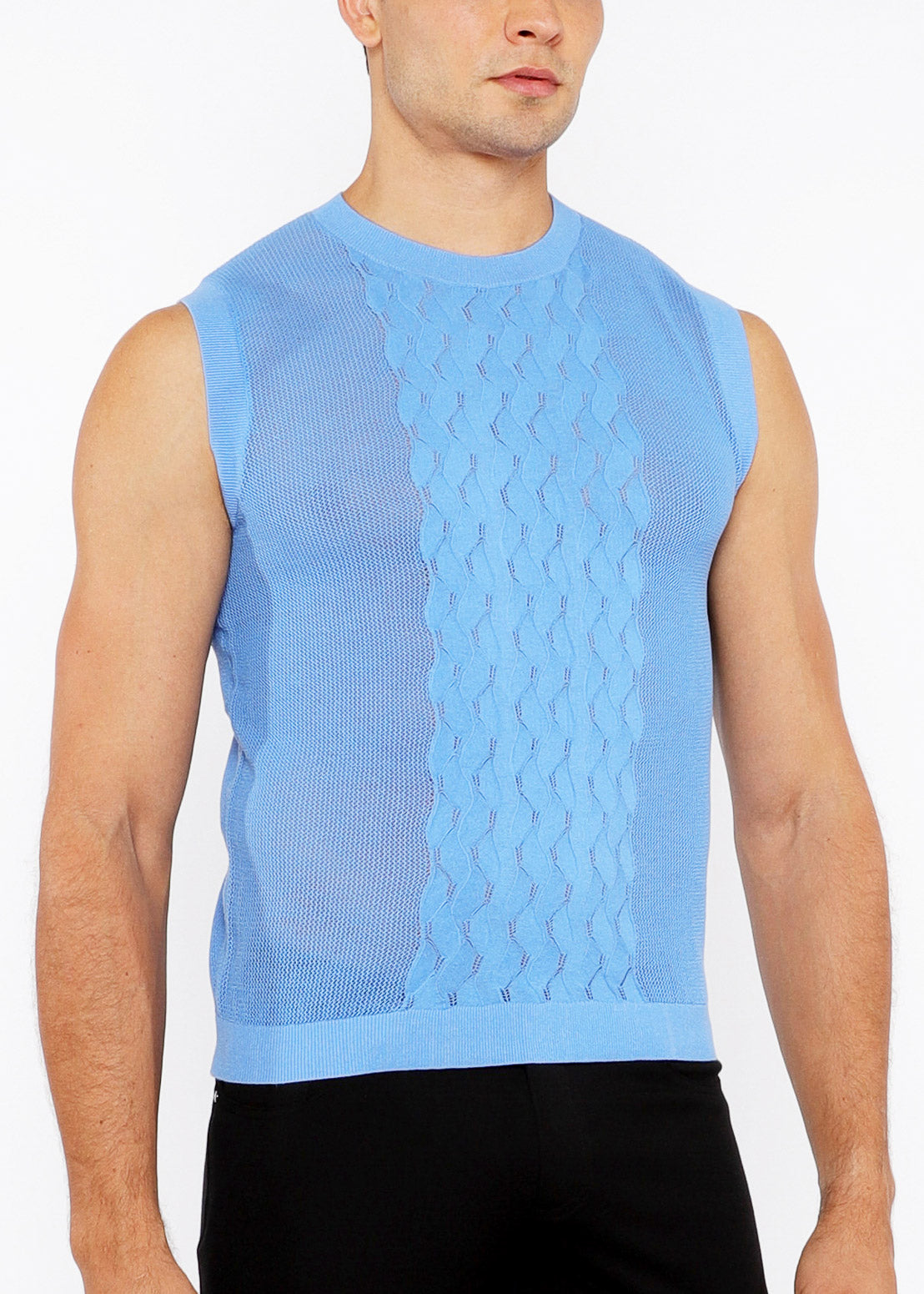 Pointelle Tux Open Knit Vest