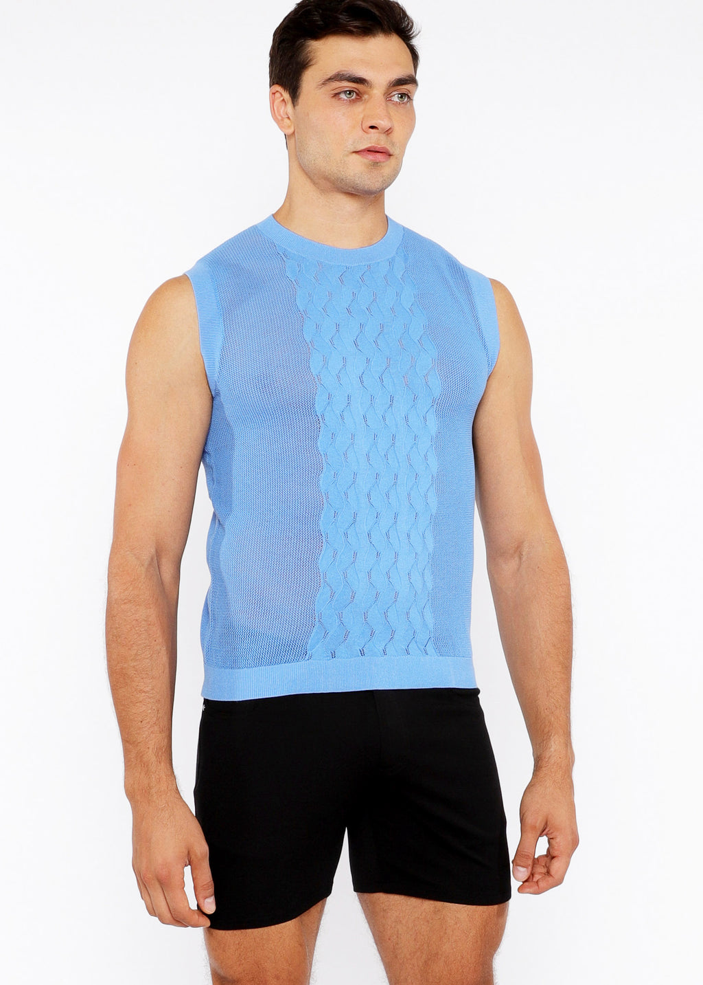 Pointelle Tux Open Knit Vest