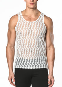 Stretch Wave Gossamer Lace Tank
