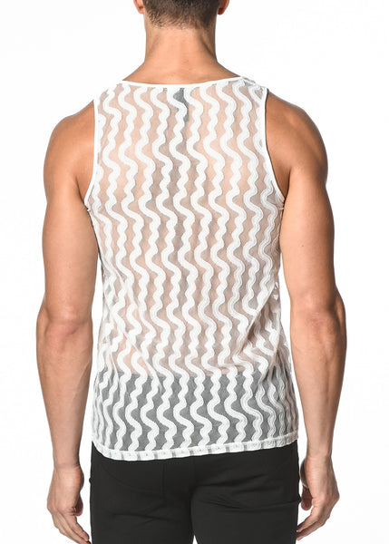 Stretch Wave Gossamer Lace Tank