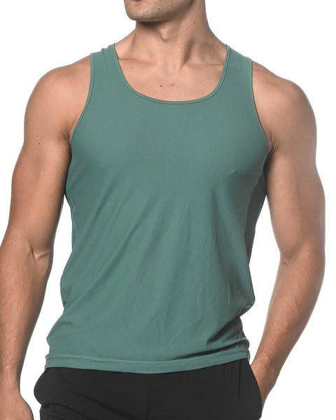 Textured Mesh Stretch Performance Tank Ocean