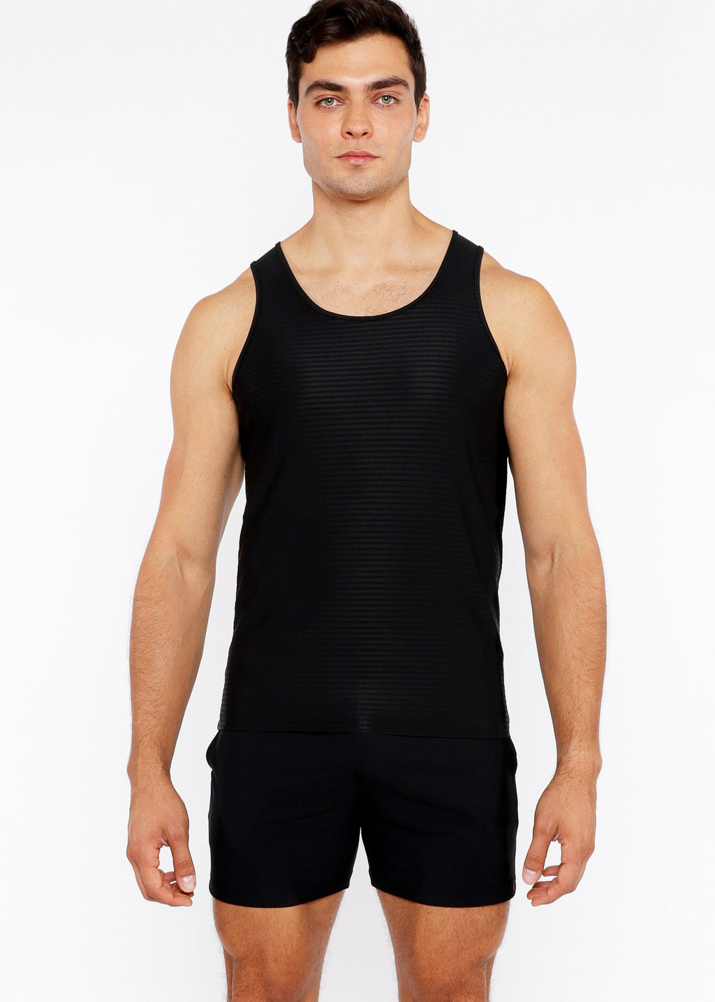 Textured Stretch Mesh Performance Tank