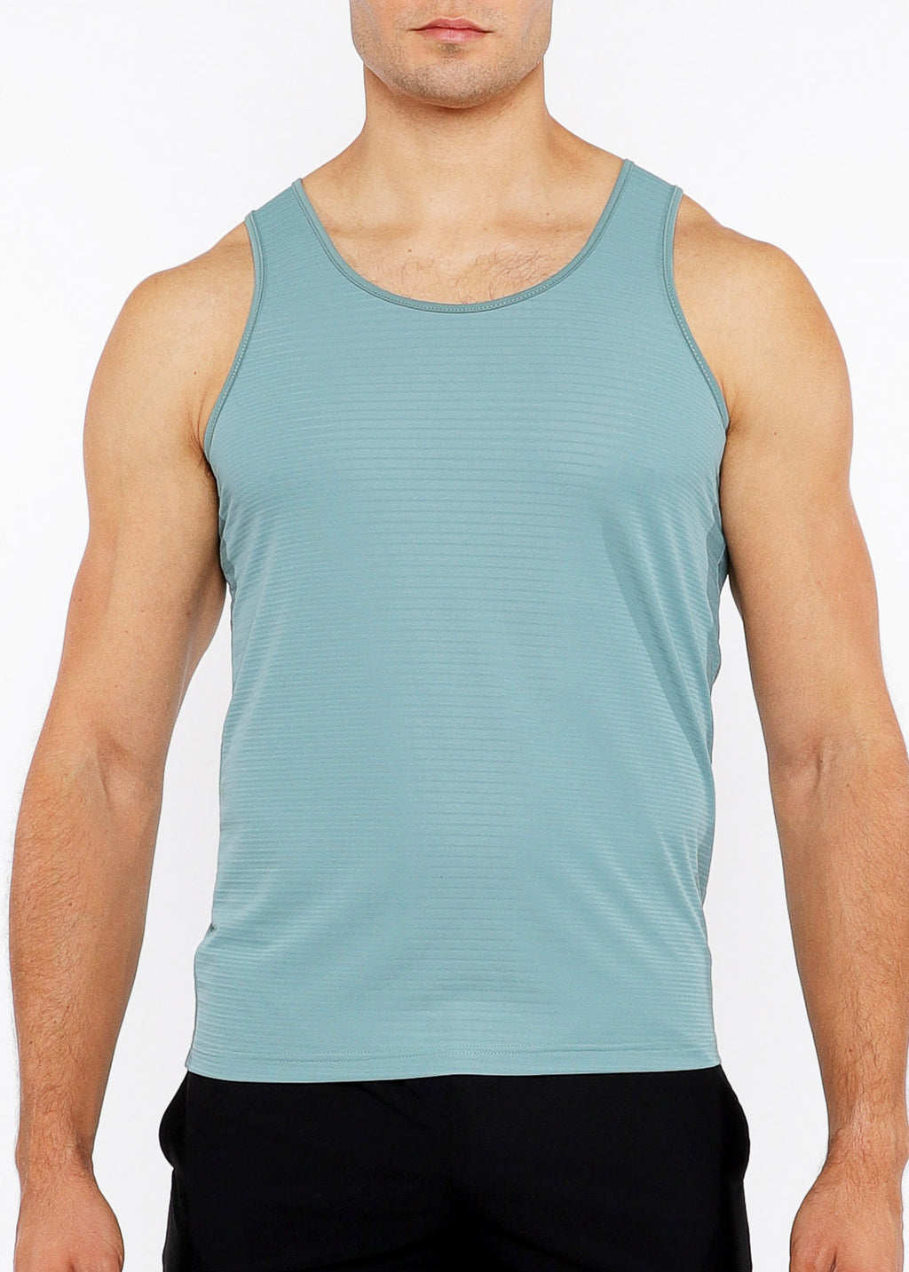 Textured Stretch Mesh Performance Tank Seaweed