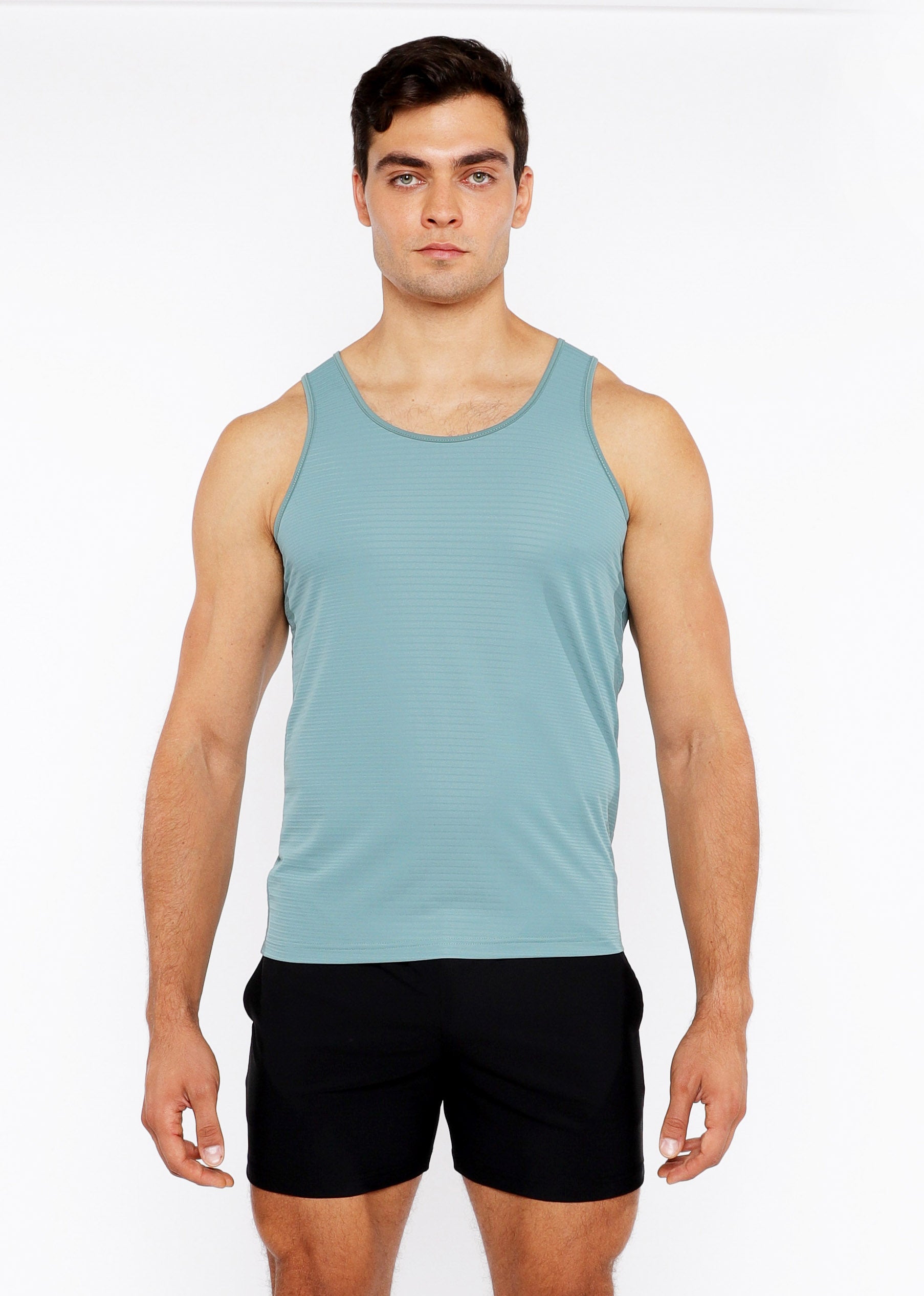 Textured Stretch Mesh Performance Tank