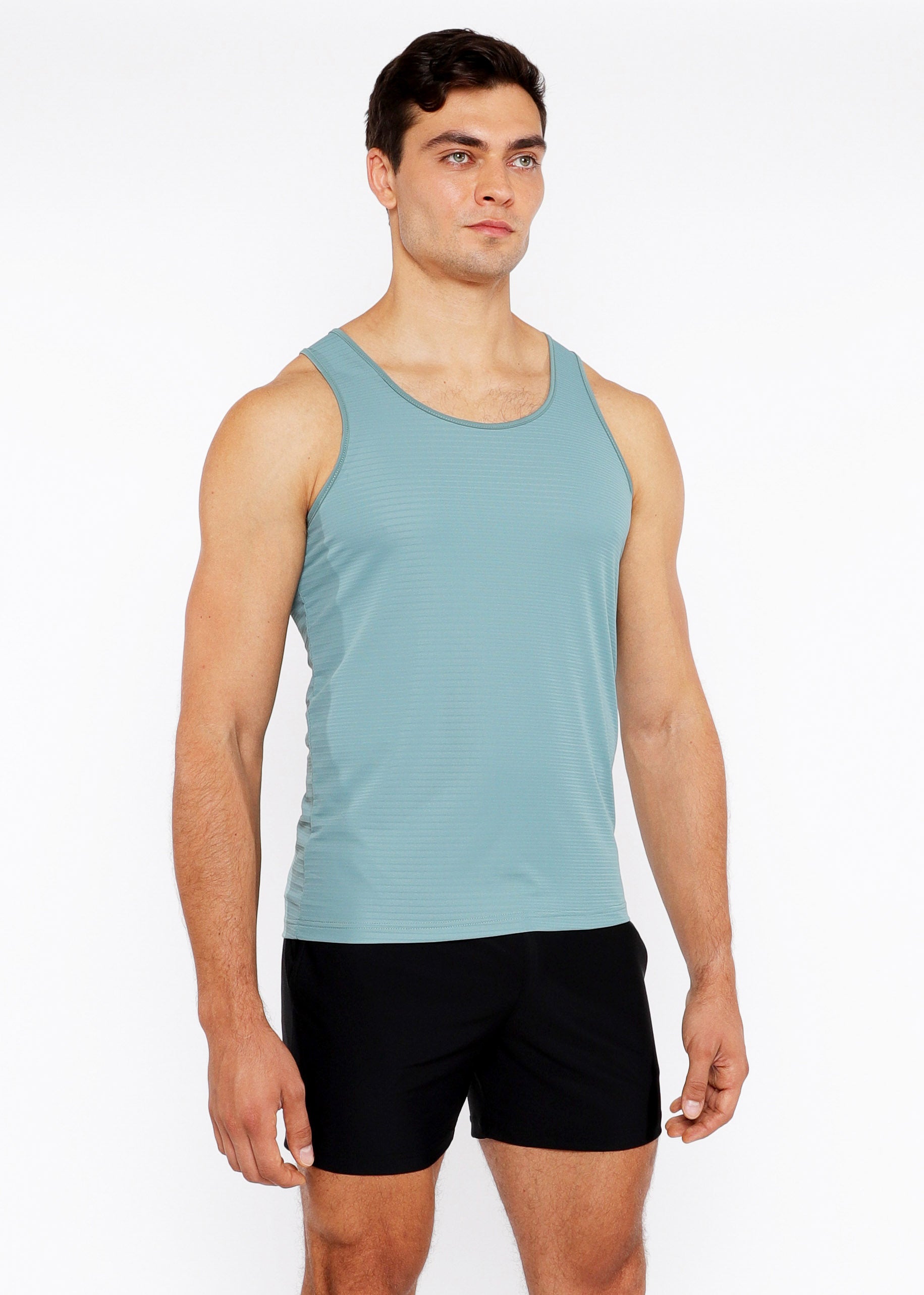 Textured Stretch Mesh Performance Tank