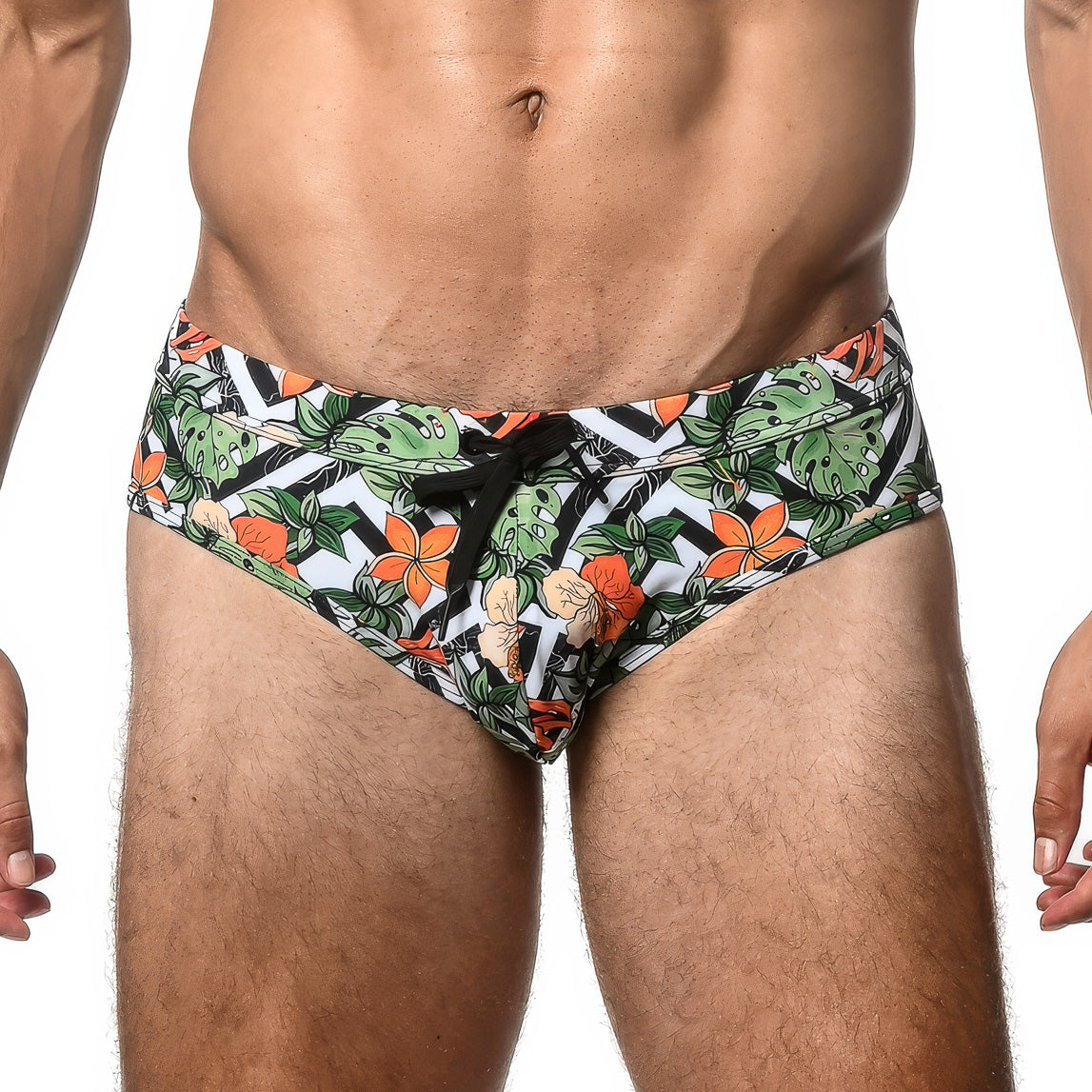 FREESTYLE SWIM BRIEF - Spruce Floral Green