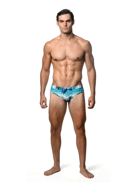 FREESTYLE SWIM BRIEF - Blue Stripe