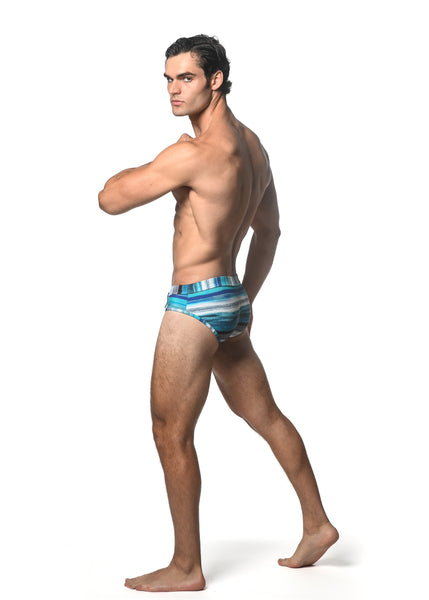 FREESTYLE SWIM BRIEF - Blue Stripe