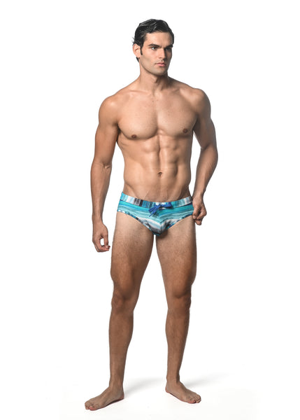 FREESTYLE SWIM BRIEF - Blue Stripe