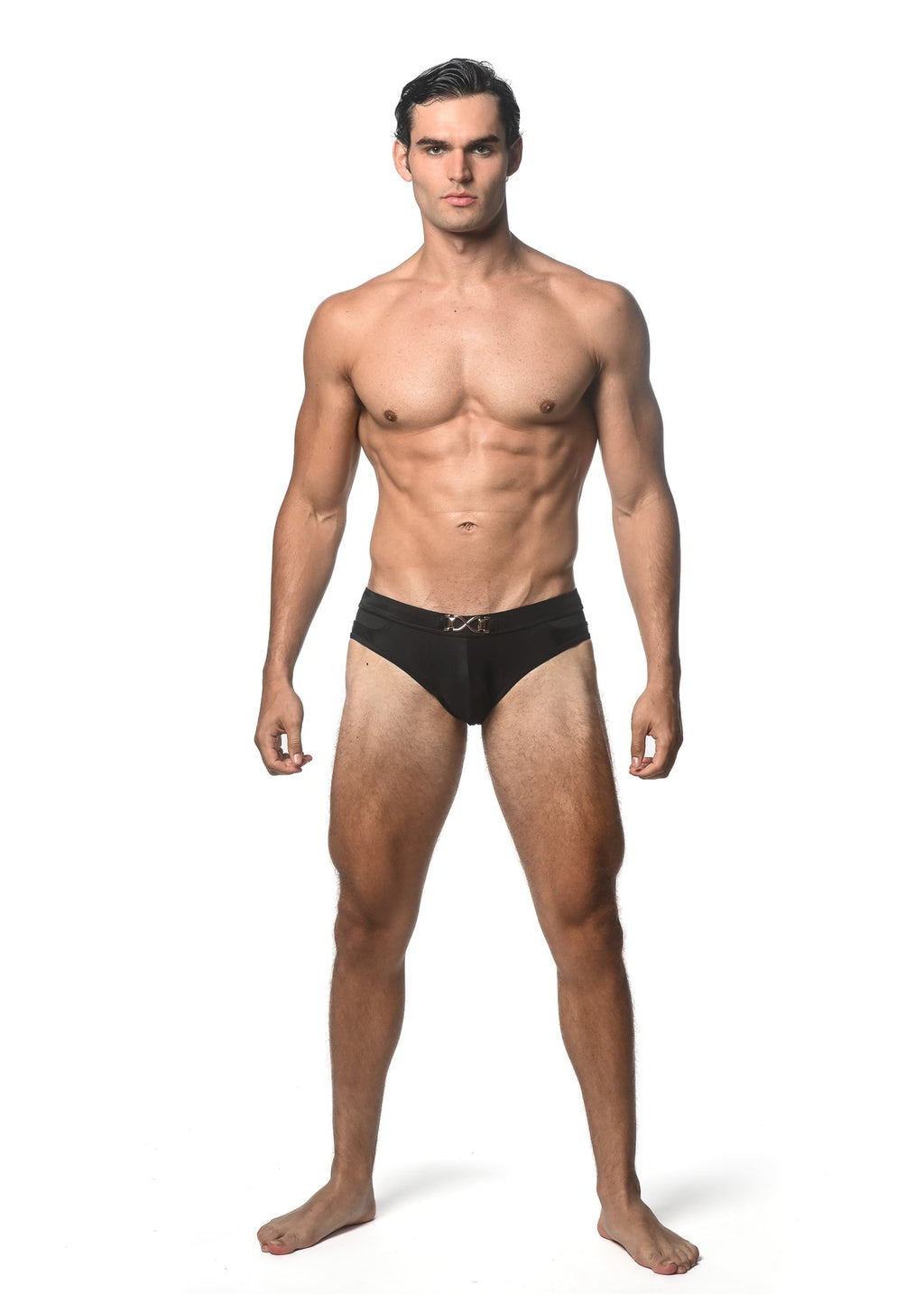 Solid Swim Brief w/Front Buckle
