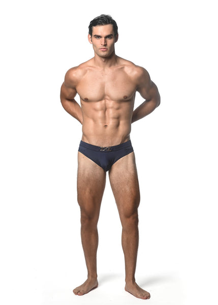 Solid Swim Brief w/Front Buckle