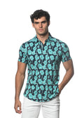 Floral Jersey Knit Shirt - Teal/Surf Floral Print Teal