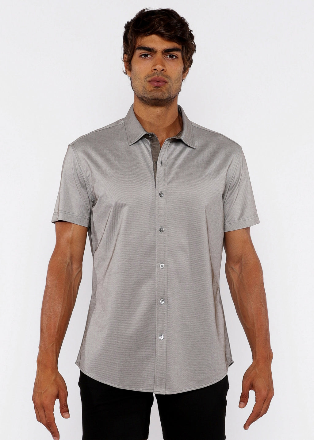 Solid Knit Stretch Jersey Knit Shirt