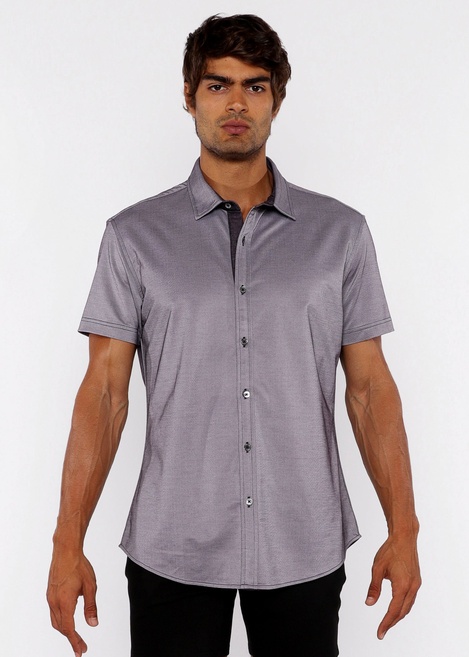 Solid Knit Stretch Jersey Knit Shirt