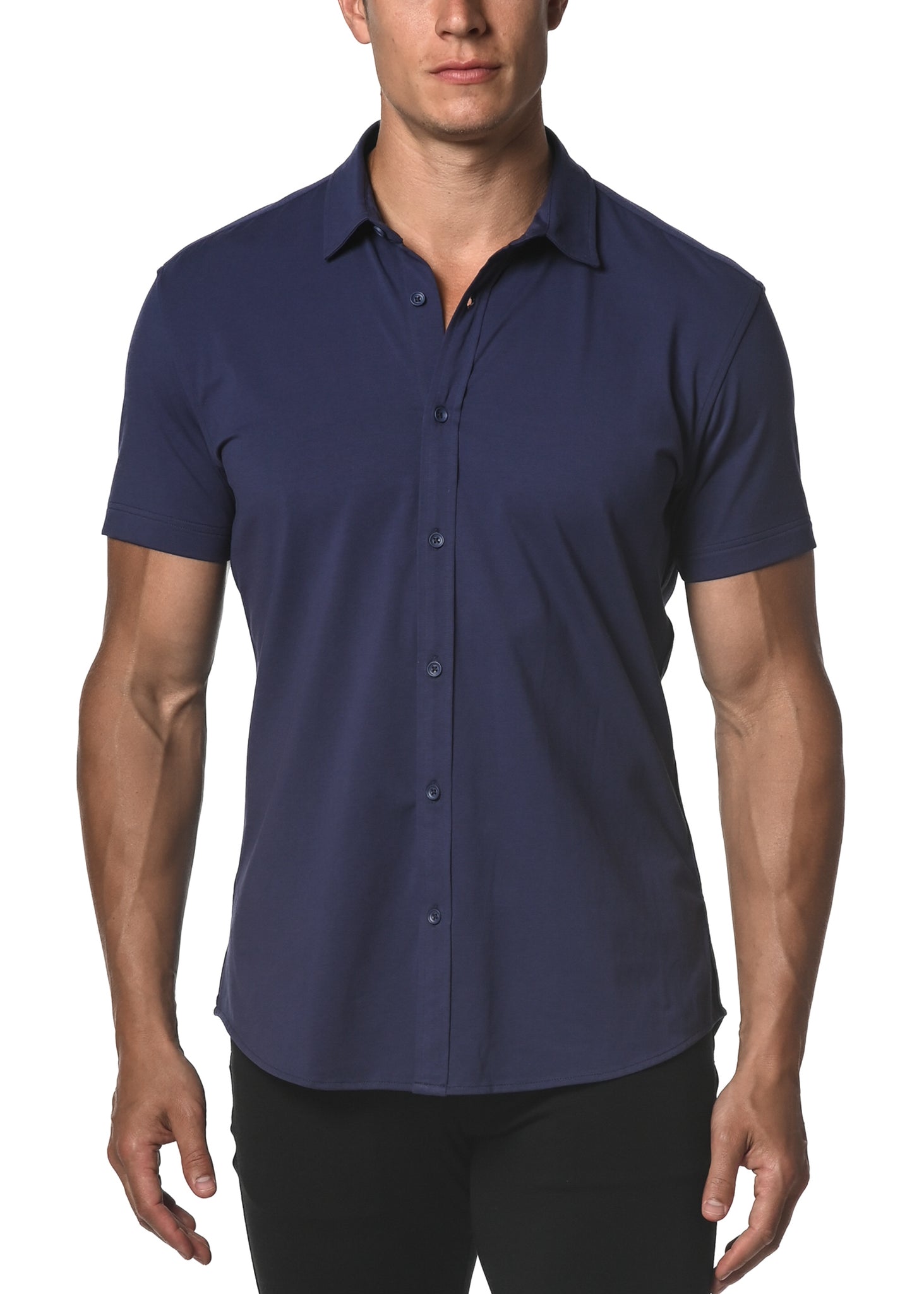 Stretch Jersey Knit Shirt - 2024 Solids Space Blue