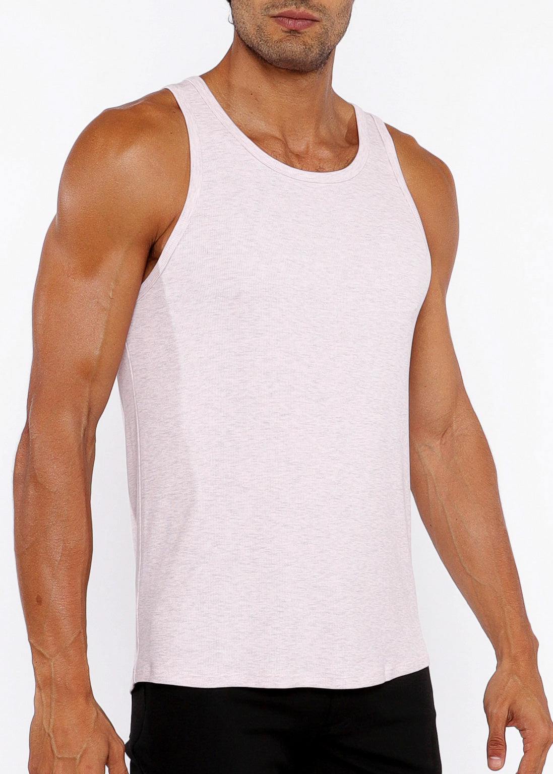 Rib Stretch Modal Tank Pink Powder