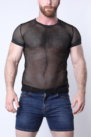 Santorini Mesh T-Shirt Black