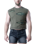 Shred Sleeveless Shirt - Army Green