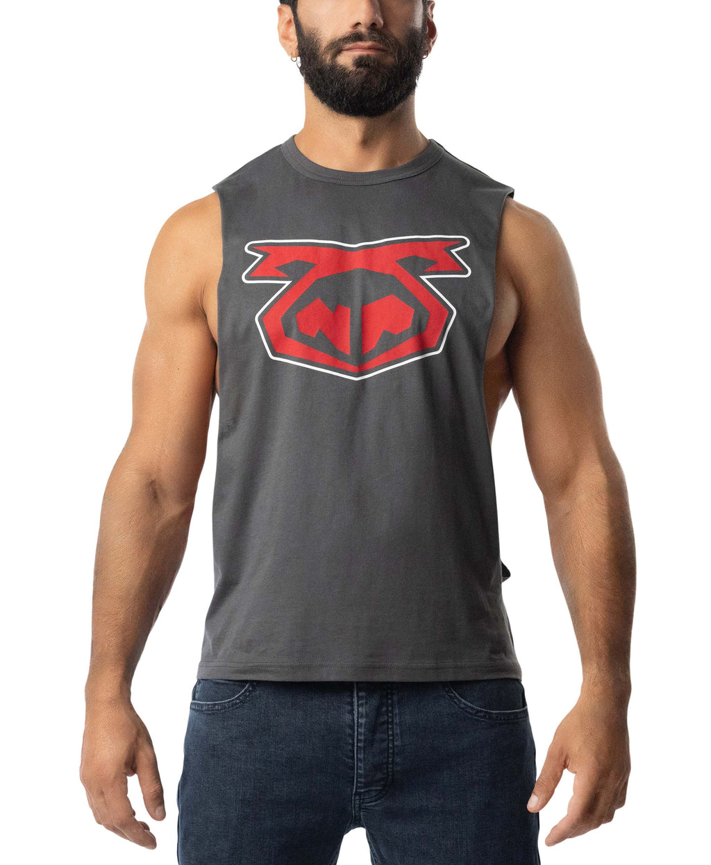 Brandmark Shredder Tank Top 3.0 - Charcoal Grey/Red Charcoal
