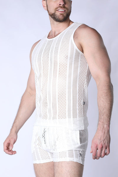 Sicily Crochet Tank White