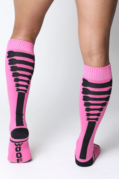 Kennel Club Bones Knee High Socks Pink OS