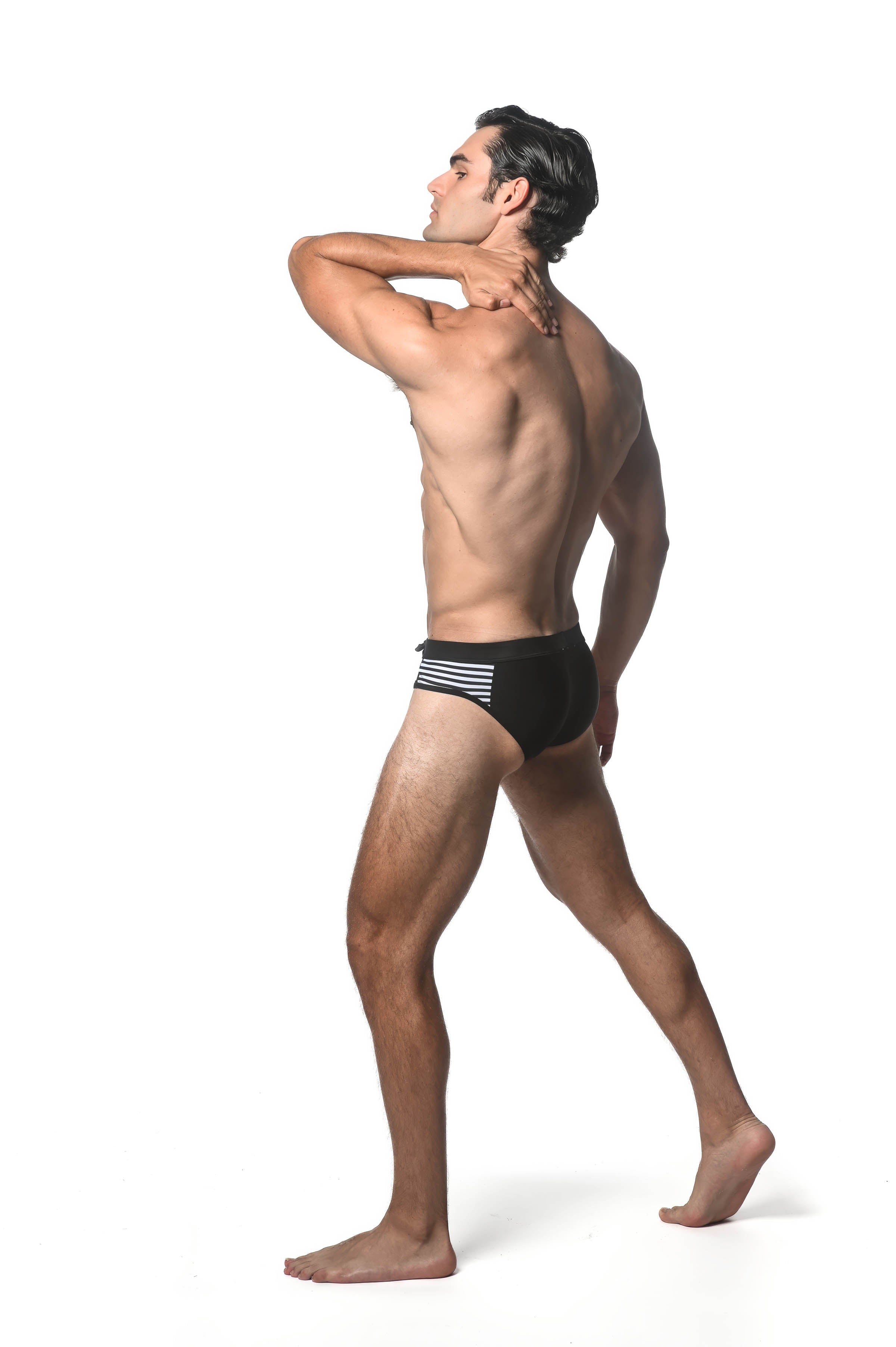 Solid Swim Brief w/Side Stripe