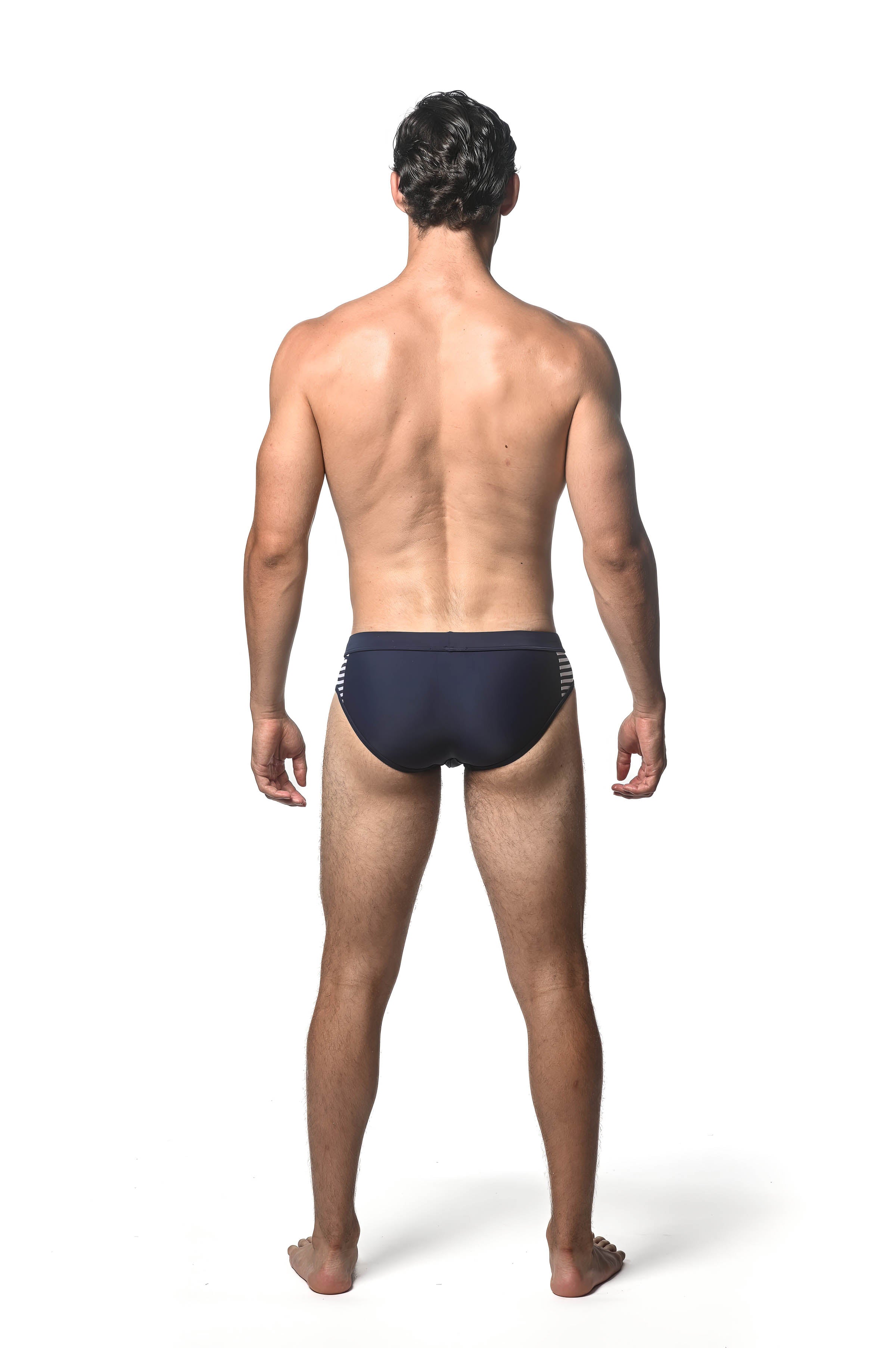 Solid Swim Brief w/Side Stripe