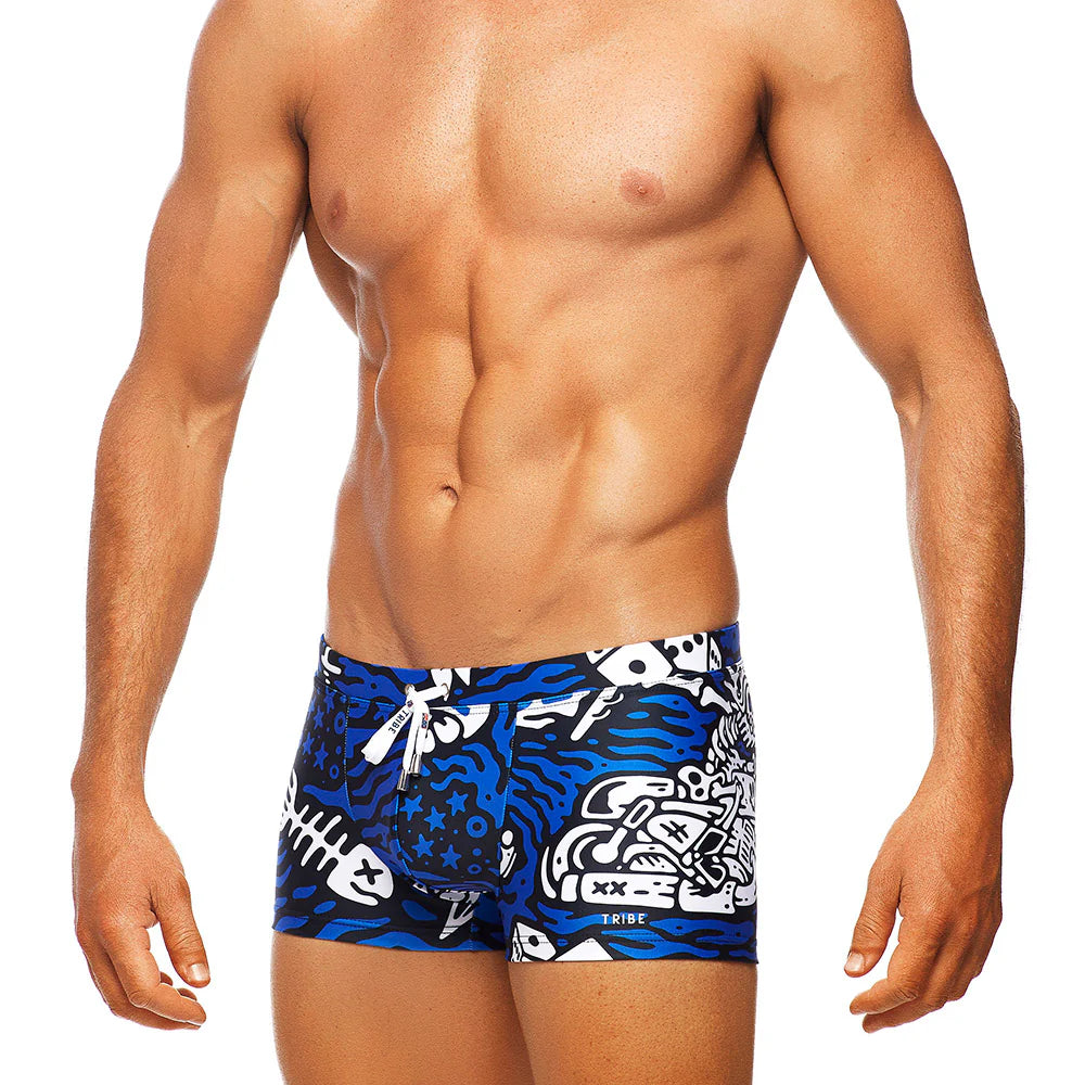 Rebel Lo Rise Swim Trunk Blue