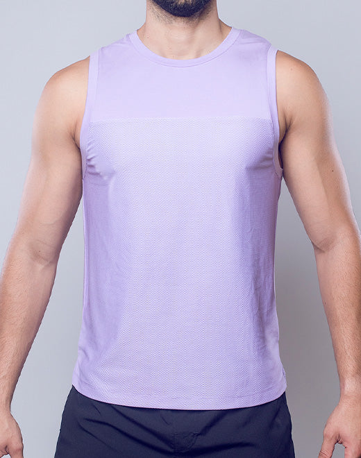 SOLID & MESH TANK TOP Lavender