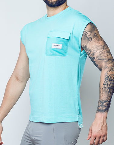 Wide-Cut Tank Turquoise