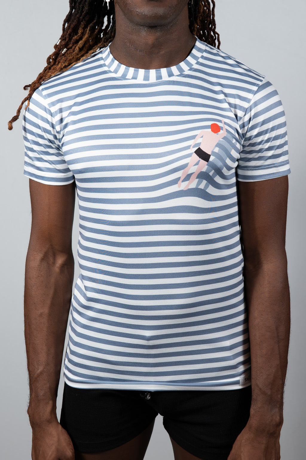Swimmer T-Shirt Blue White