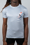 Swimmer T-Shirt Blue White