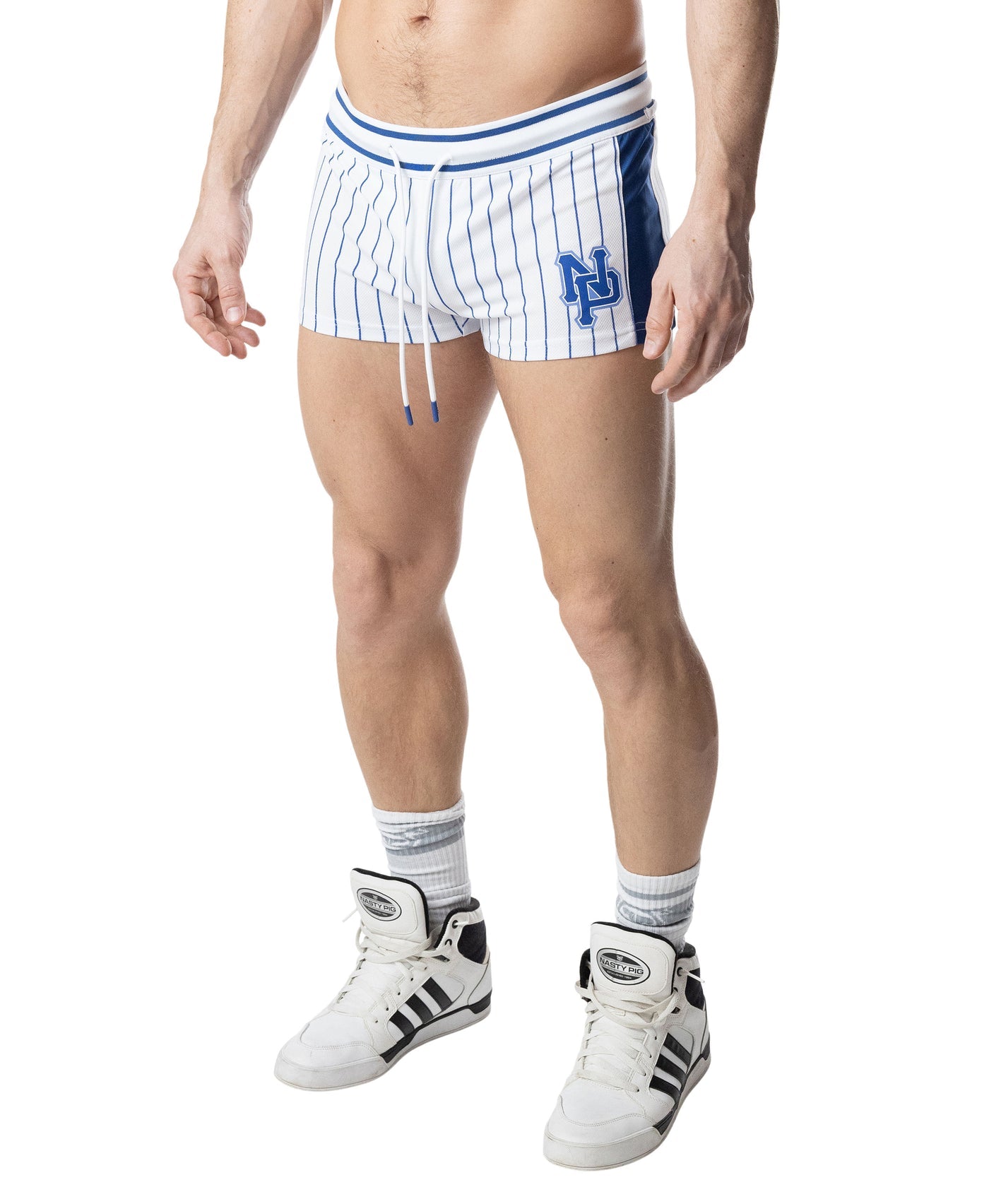 Third Base Trunk Short - White/ Quartz Blue