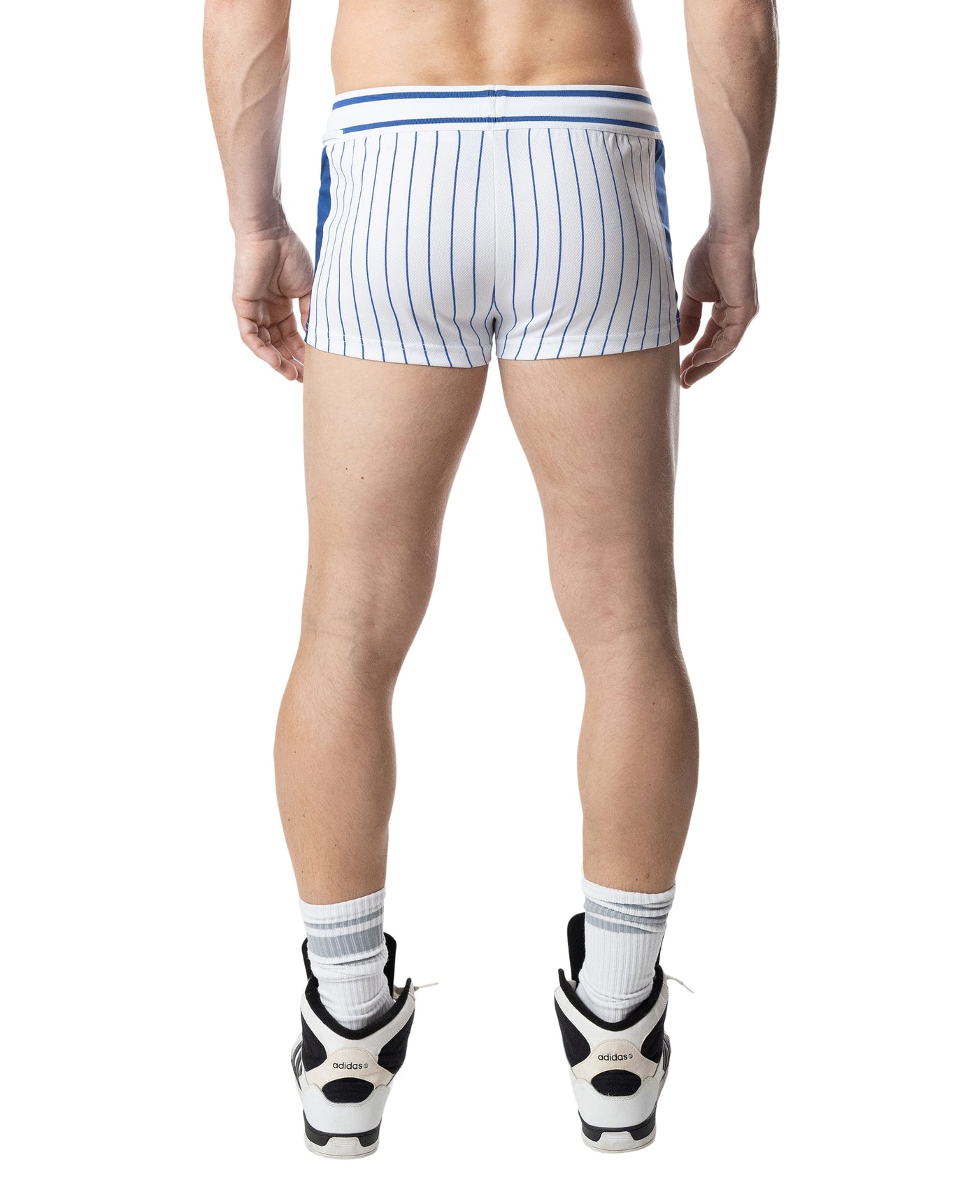 Third Base Trunk Short - White/ Quartz Blue