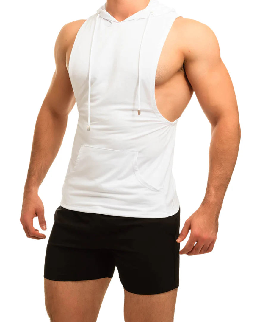 Sleeveless Hoodie White