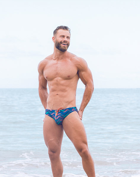 V10 Swim Brief - Ocean Print